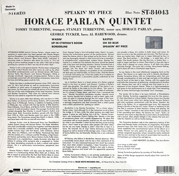 Horace Parlan Quintet - Speakin' My Piece