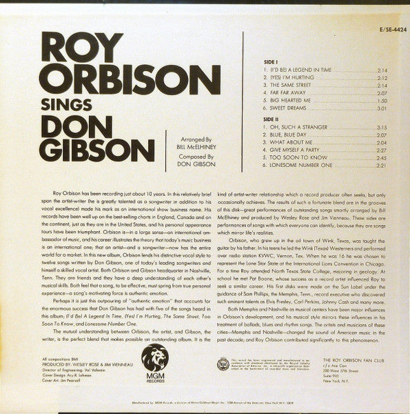 Roy Orbison - Roy Orbison Sings Don Gibson