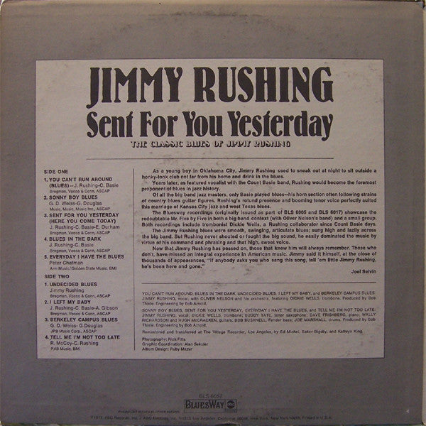 Sent For You Yesterday - The Classic Blues Of Jimmy Rushing