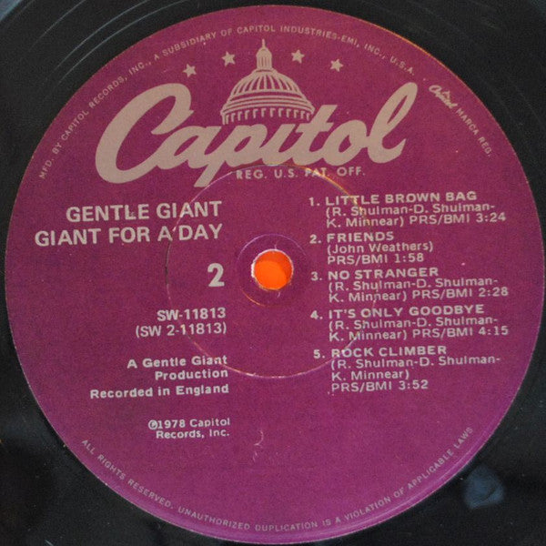 Gentle Giant - Giant For A Day