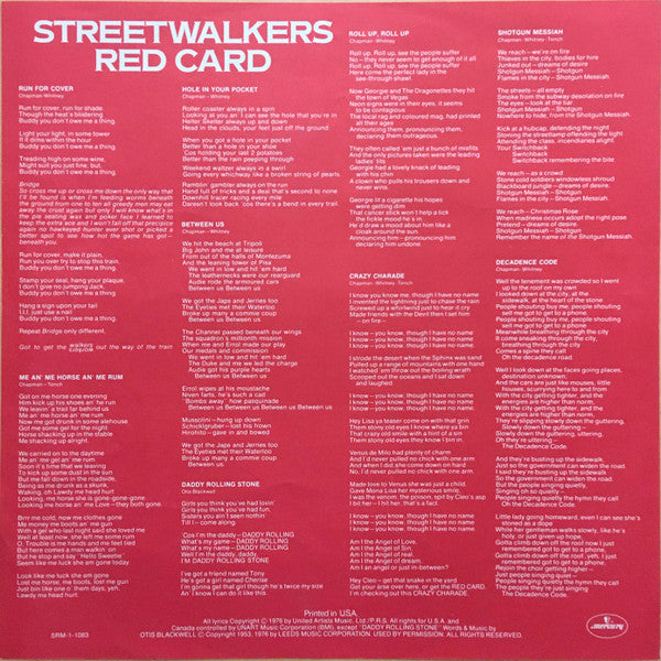 Streetwalkers - Red Card