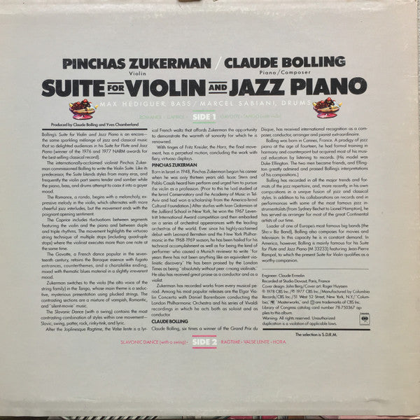 Pinchas Zukerman - Pinchas Zukerman - Suite For Violin And Jazz Piano