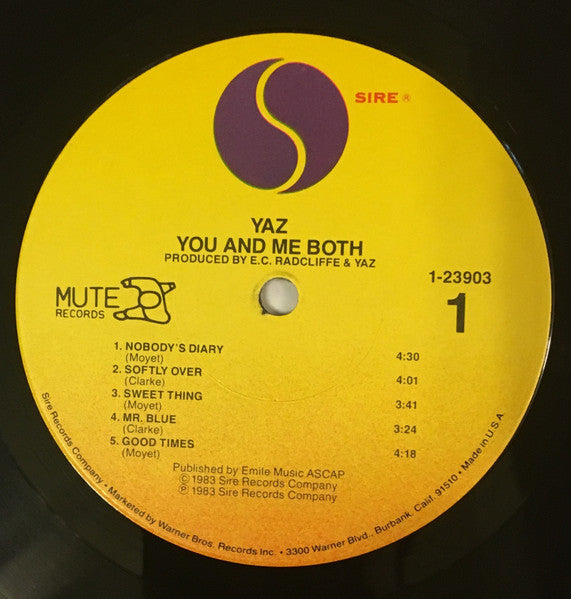 Yazoo - You And Me Both