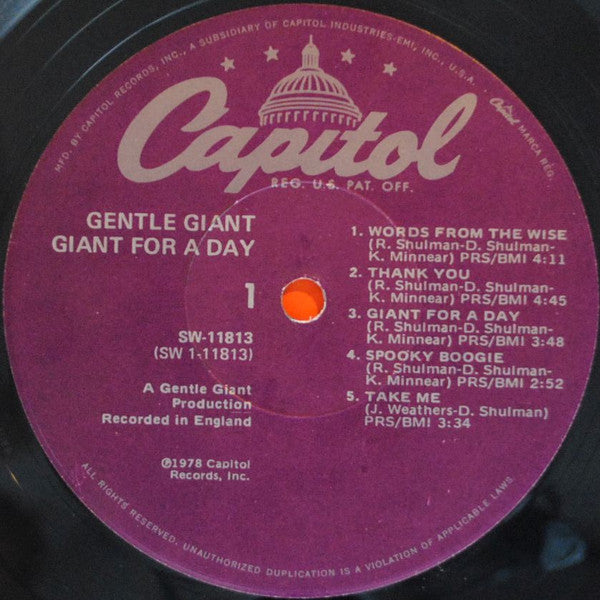 Gentle Giant - Giant For A Day