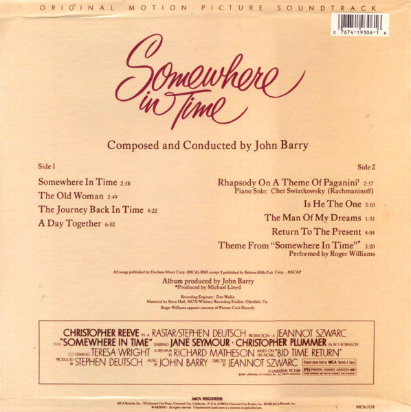 John Barry - Somewhere In Time (Original Motion Picture Soundtrack)