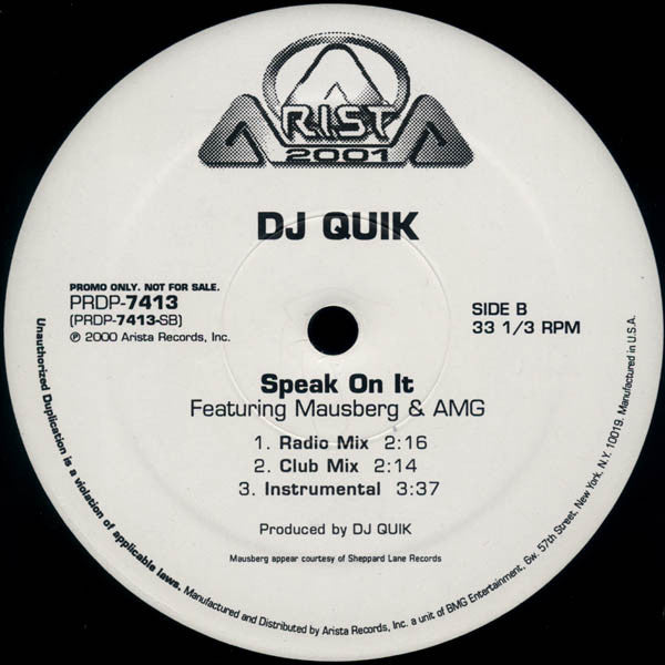 DJ Quik - U Ain't Fresh! / Speak On It