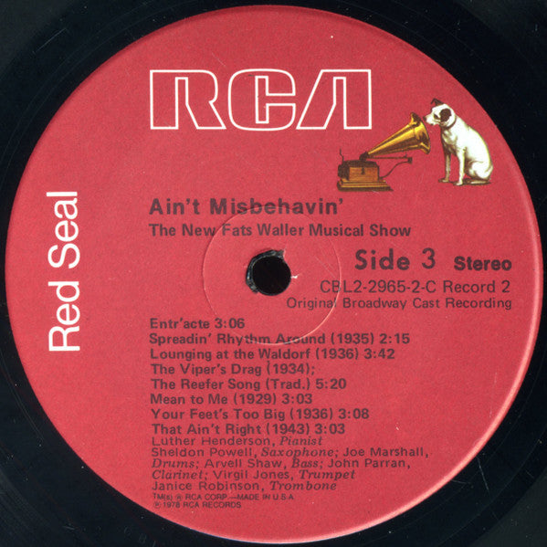 "Ain't Misbehavin'" Original Broadway Cast - Ain't Misbehavin': The New Fats Waller Musical Show