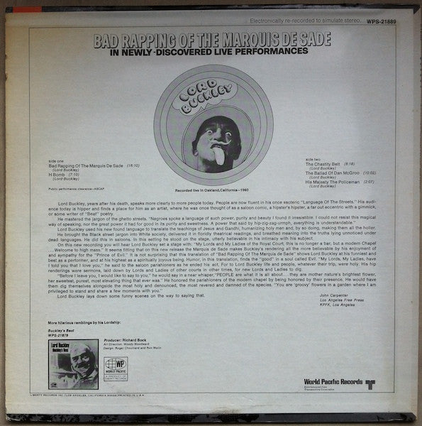 Lord Buckley - Bad Rapping Of The Marquis De Sade