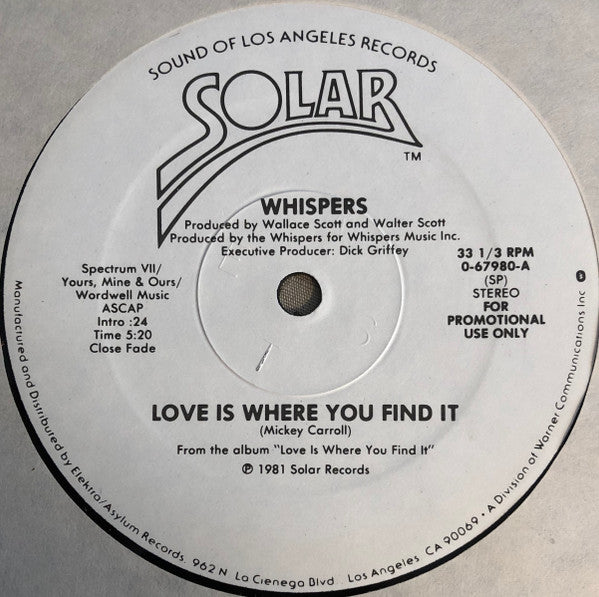 The Whispers - Love Is Where You Find It