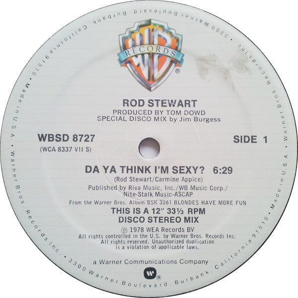Rod Stewart - Da Ya Think I'm Sexy? (Special Disco Mix)