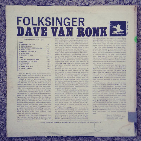 Dave Van Ronk - Folksinger