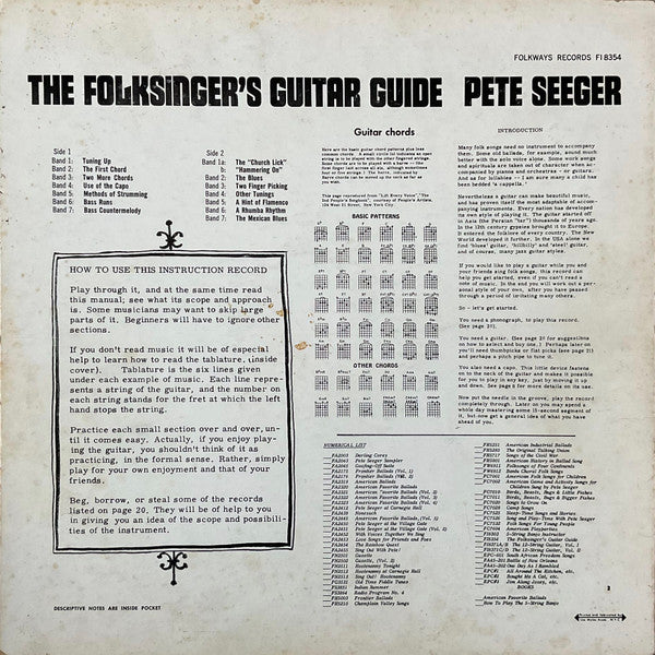 Pete Seeger - The Folksinger's Guitar Guide: An Instruction Record By Pete Seeger