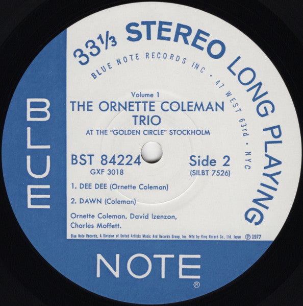 The Ornette Coleman Trio - At The "Golden Circle" Stockholm (Volume One) = ゴールデン・サークルのオーネット・コールマン（第1集）