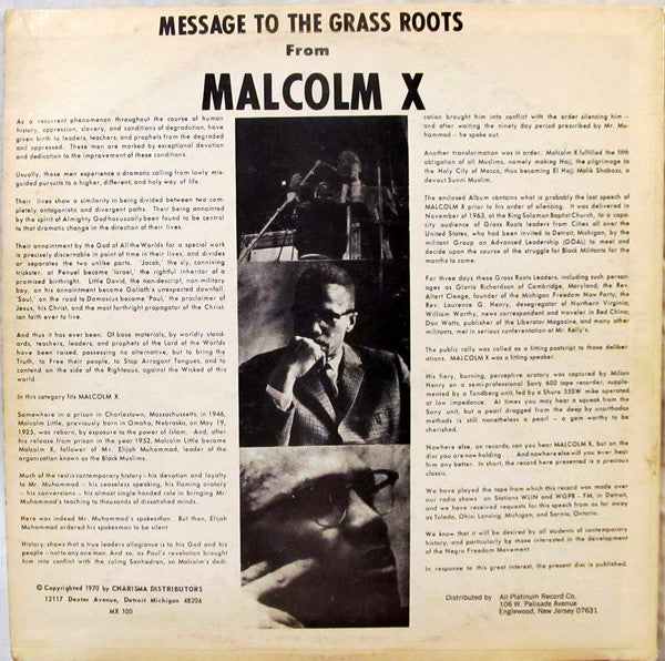 Malcolm X - Message To The Grass Roots