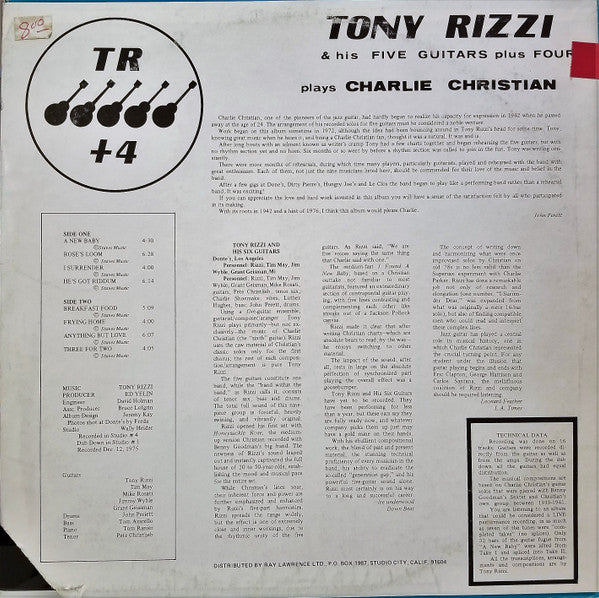 Tony Rizzi & His Five Guitars Plus Four - Tony Rizzi & His Five Guitars Plus Four Plays Charlie Christian