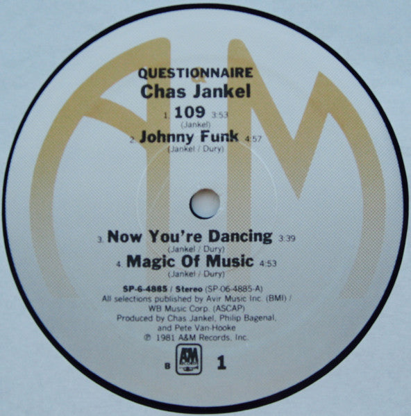 Chas Jankel - Questionnaire