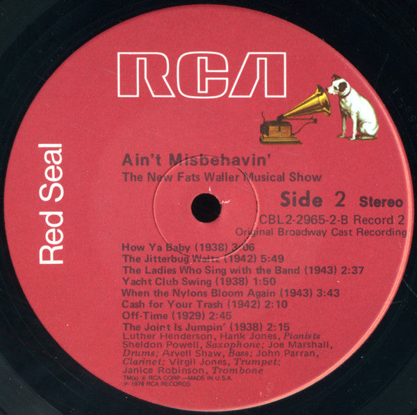 "Ain't Misbehavin'" Original Broadway Cast - Ain't Misbehavin': The New Fats Waller Musical Show