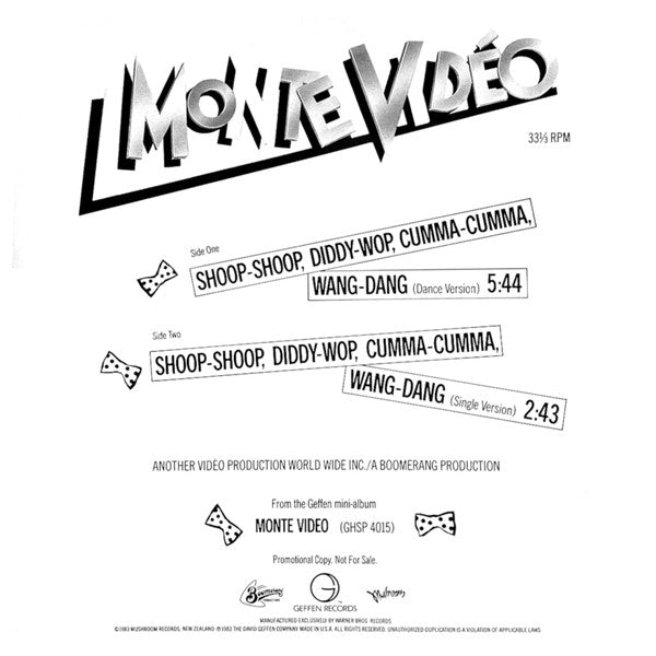 Monte Video & The Cassettes - Shoop-Shoop, Diddy-Wop, Cumma-Cumma, Wang-Dang