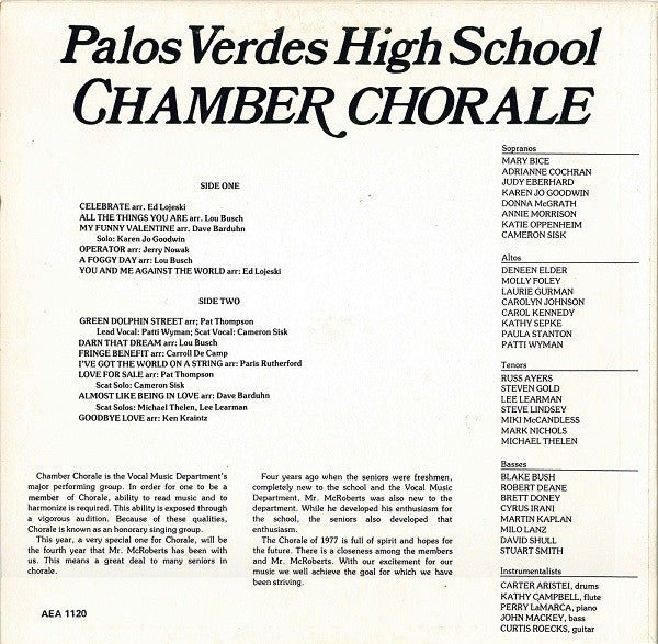 Palos Verdes High School Chamber Chorale - Celebrate