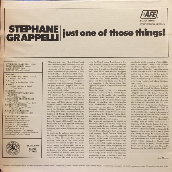 Stéphane Grappelli - Just One Of Those Things!