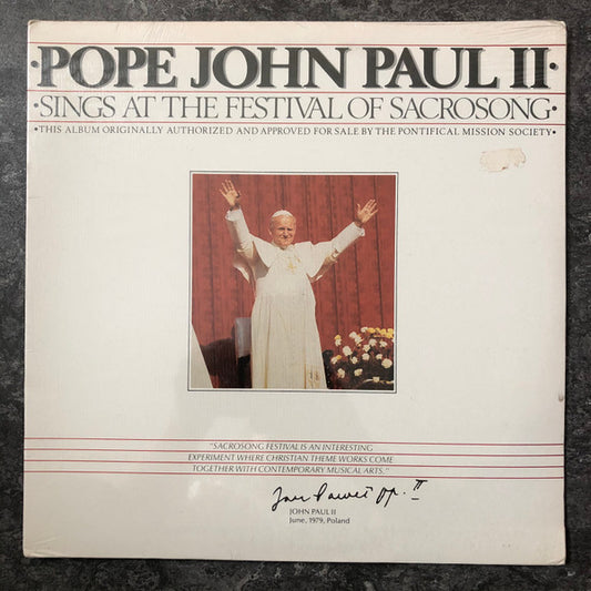 His Holiness Pope John Paul II - Sings At The Festival Of Sacrosong