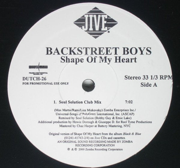 Backstreet Boys - Shape Of My Heart (Soul Solution Remixes)