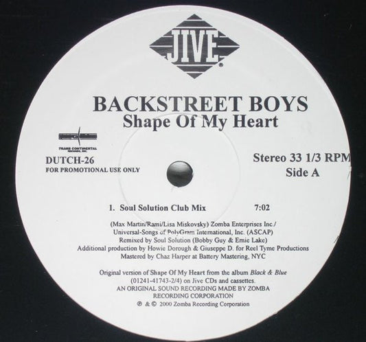 Backstreet Boys - Shape Of My Heart (Soul Solution Remixes)