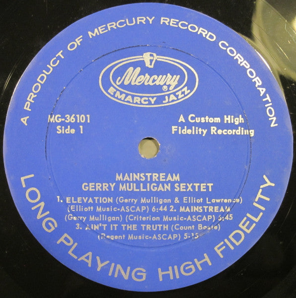 Gerry Mulligan And His Sextet - Mainstream Of Jazz
