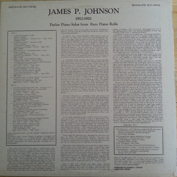 James Price Johnson - 1917-21