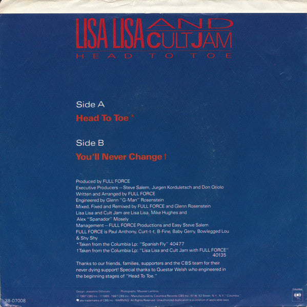Lisa Lisa & Cult Jam - Head To Toe