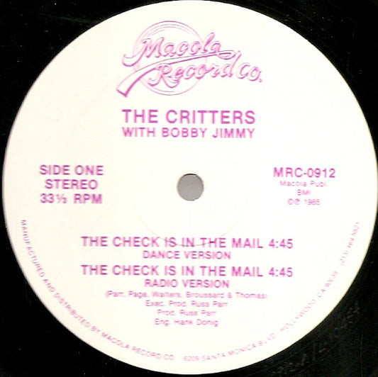 Bobby Jimmy And The Critters - The Check Is In The Mail
