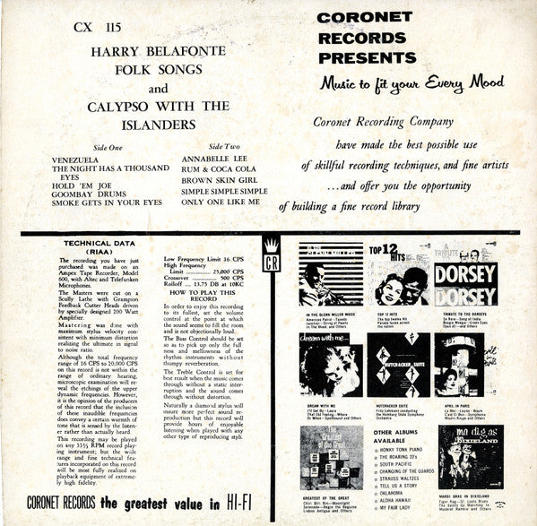 Harry Belafonte - Folk Songs And Calypso