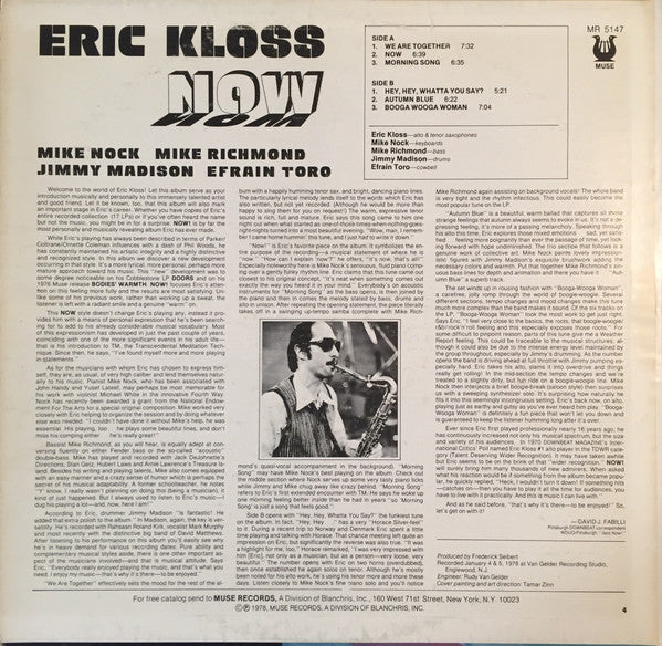 Eric Kloss - Now