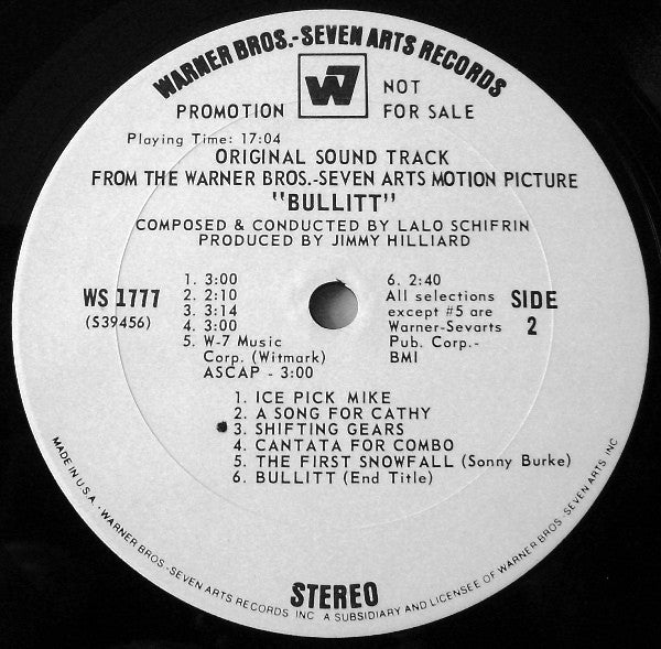 Lalo Schifrin - Bullitt (Original Motion Picture Soundtrack) [WHITE LABEL PROMO]