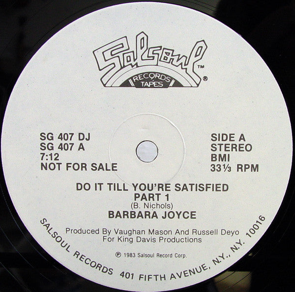 Barbara Joyce - Do It Till You're Satisfied