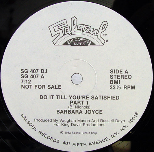 Barbara Joyce - Do It Till You're Satisfied