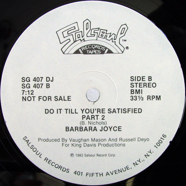 Barbara Joyce - Do It Till You're Satisfied