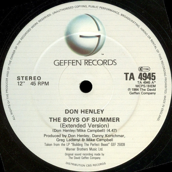 Don Henley - The Boys Of Summer (Extended Version)