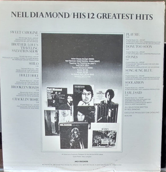 Neil Diamond - His 12 Greatest Hits