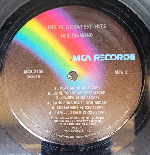 Neil Diamond - His 12 Greatest Hits
