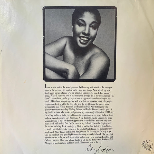 Cheryl Lynn - In Love