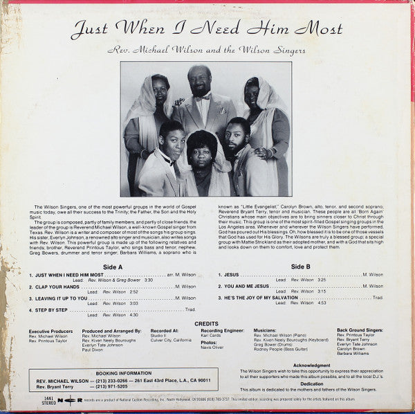 Rev. Michael Wilson - Just When I Need Him Most