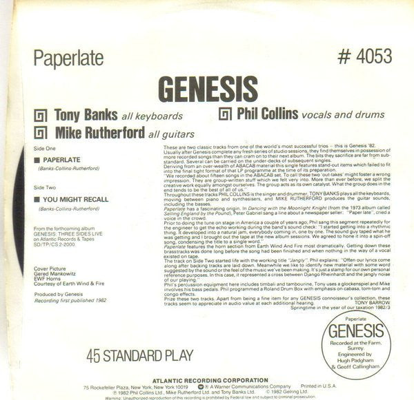 Genesis - Paperlate