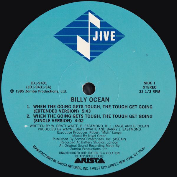 Billy Ocean - When The Going Gets Tough, The Tough Get Going