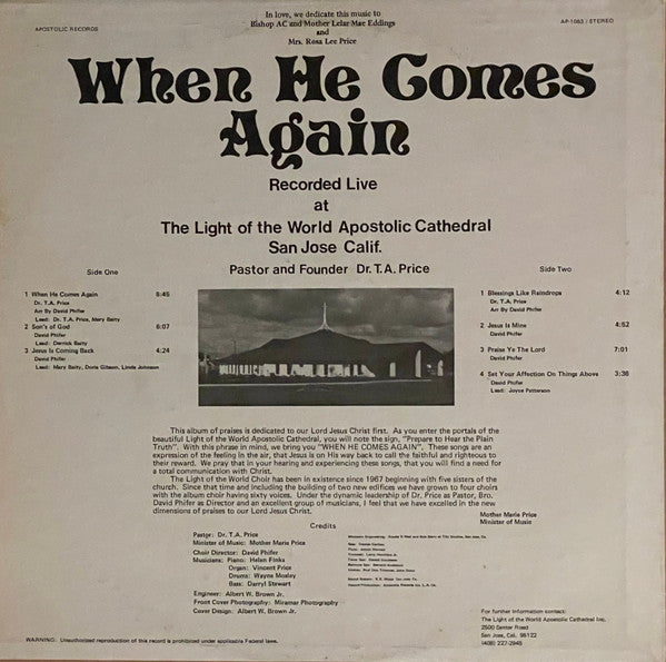Light Of The World Apostolic Cathedral Choir - Light Of The World