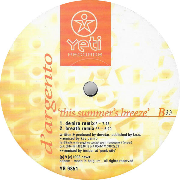D'Argento - This Summer's Breeze