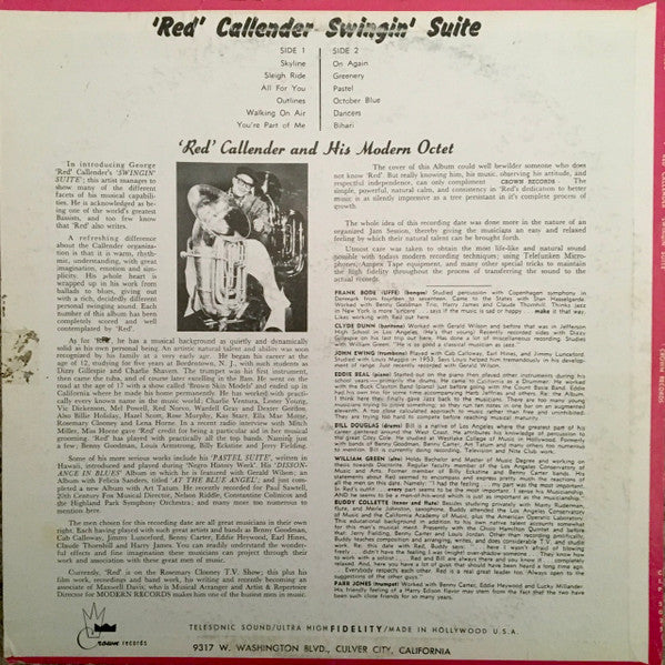 Red Callender And His Modern Octet - Swingin' Suite