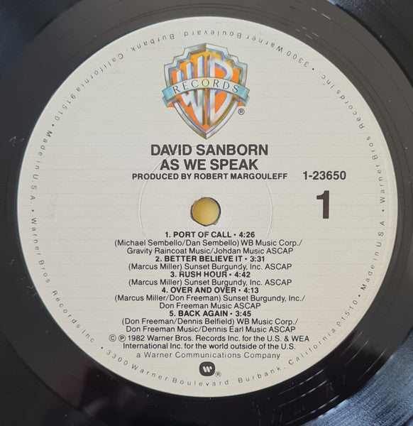 David Sanborn - As We Speak