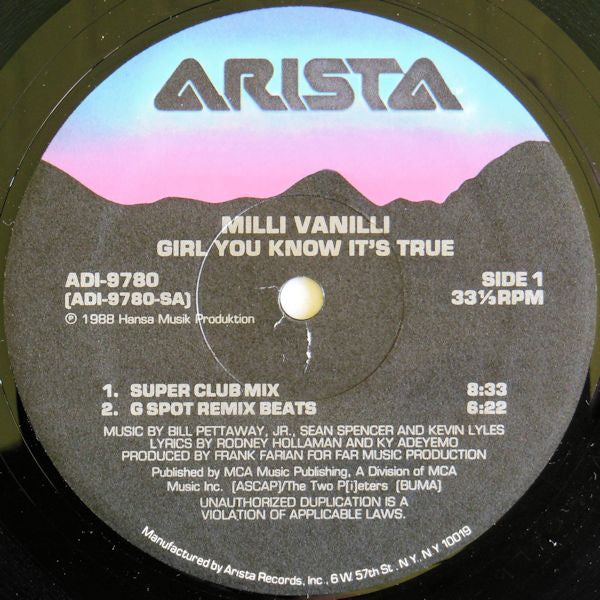 Milli Vanilli - Girl You Know It's True