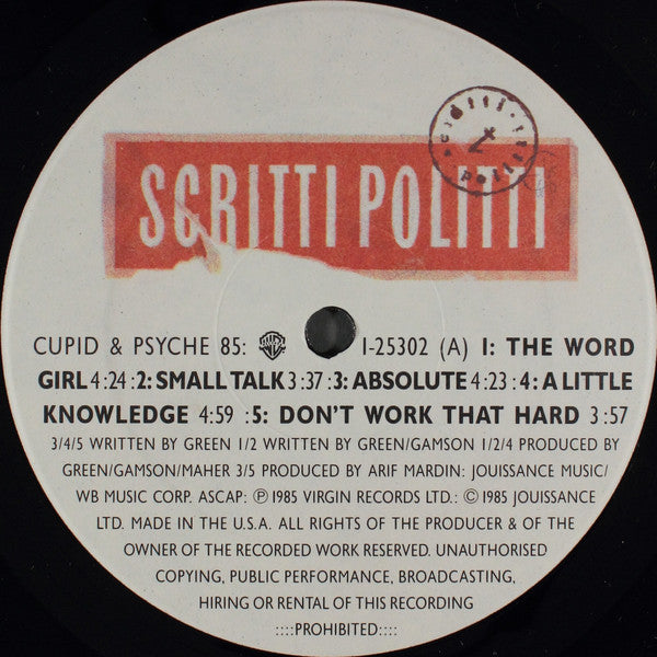 Scritti Politti - Cupid & Psyche 85